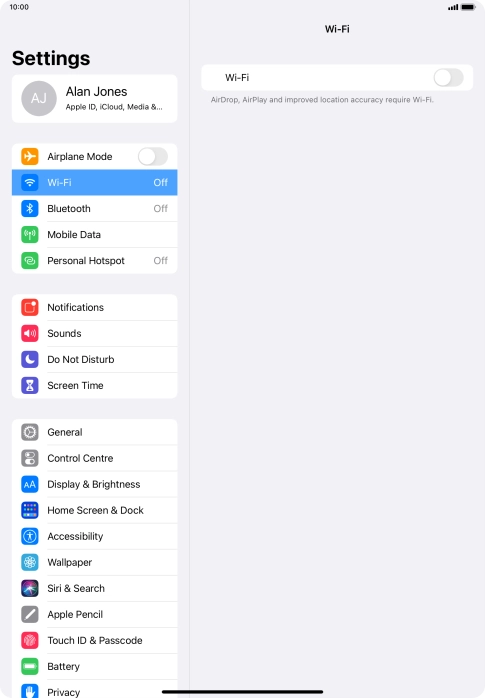 Press the indicator next to 