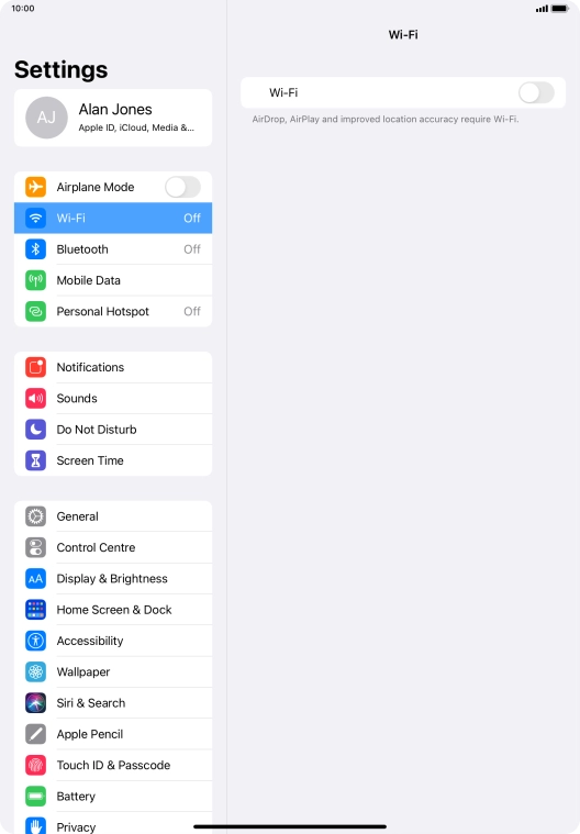 Press the indicator next to 