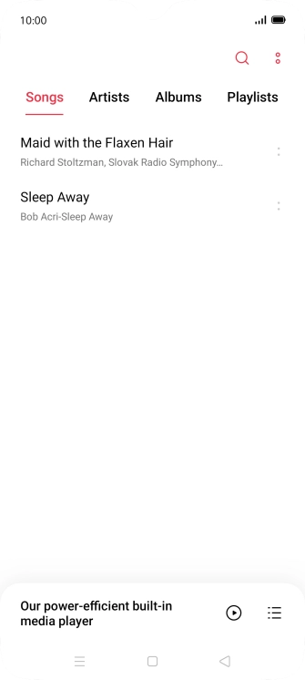 Press the required category and go to the required audio file.