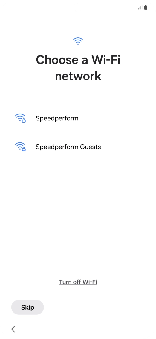 Press the required Wi-Fi network.