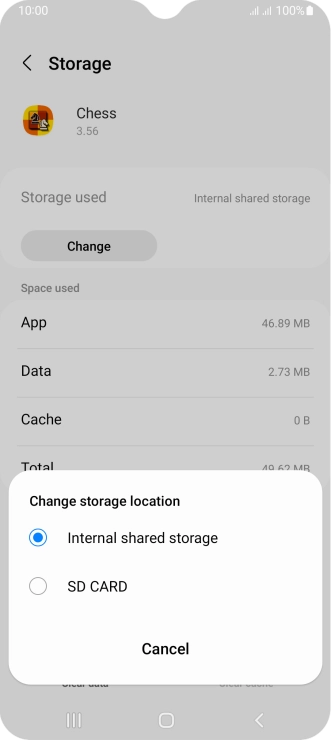 Press the name of the memory card.