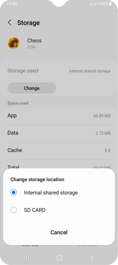 Press the name of the memory card.