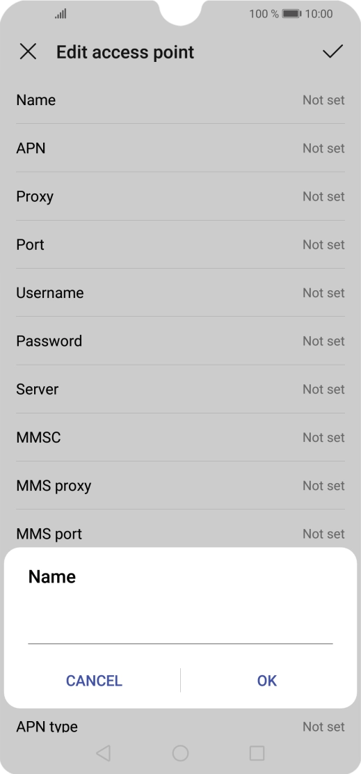 Key in EE Internet and press OK.