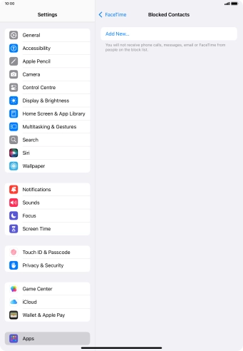 Press Add New... and follow the instructions on the screen to block a contact.