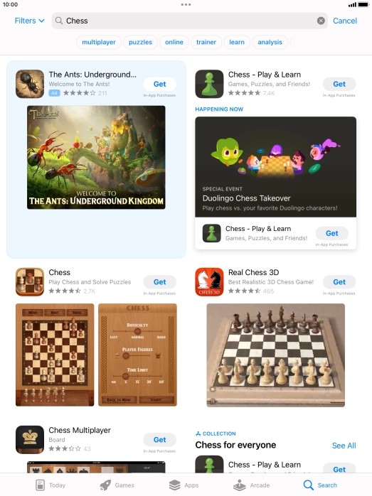 Press the required app.