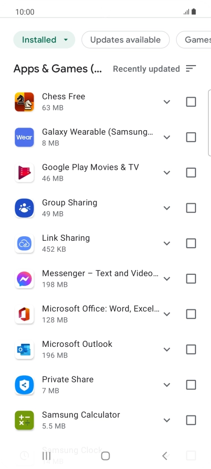 Press the required app.