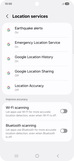 Press Location Accuracy.