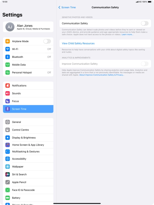 Press the indicator next to 