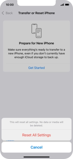Press Reset All Settings.