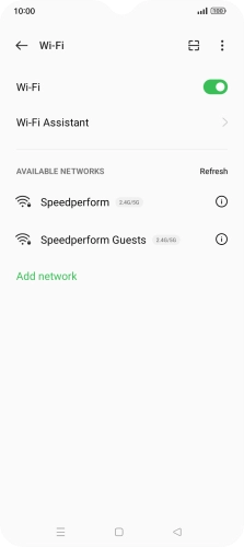 Press the required Wi-Fi network.