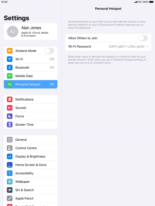 Press Wi-Fi Password and key in the required password.