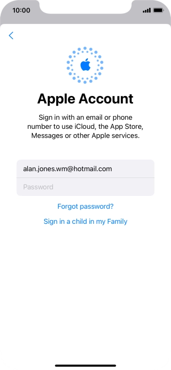 Press Password and key in the password for your Apple ID.