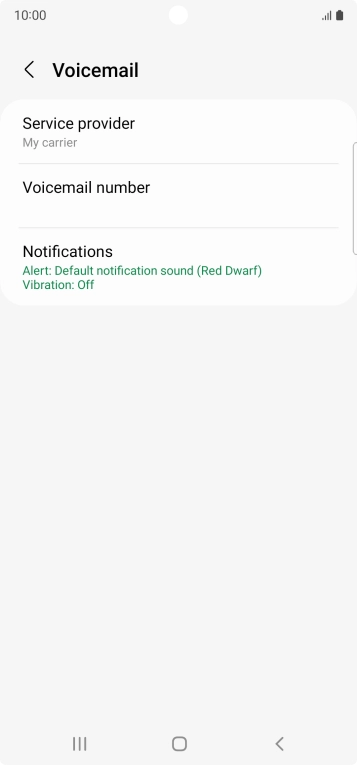 Press Voicemail number.