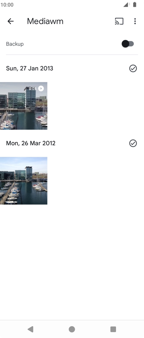 Press and hold any picture or video.