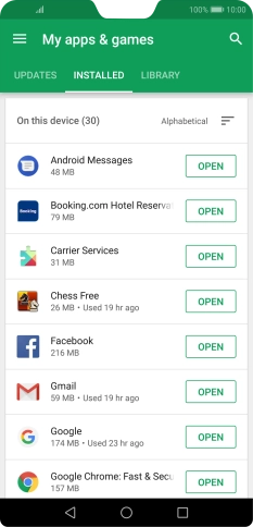 Press the required app.