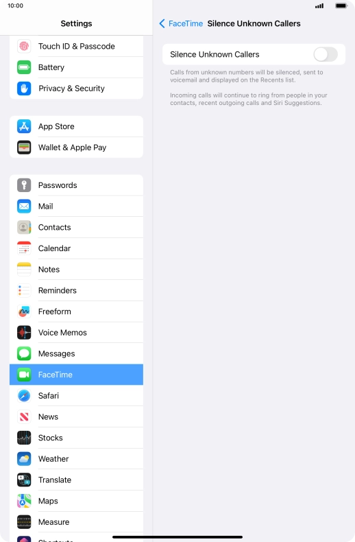 Press the indicator next to 
