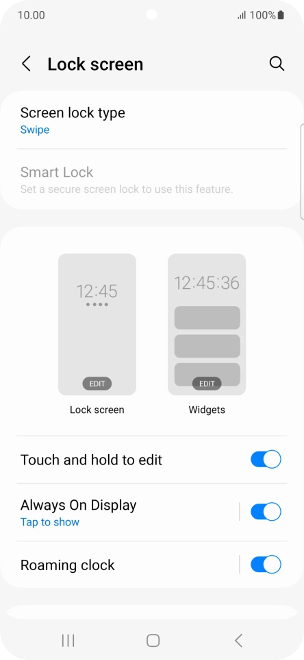 Press Screen lock type.