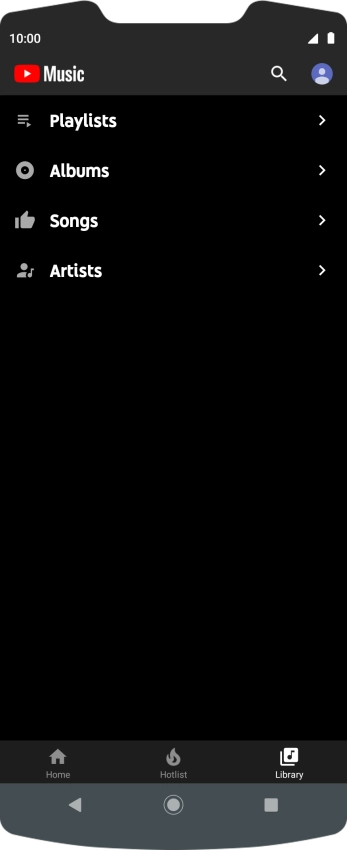 Press the required category.