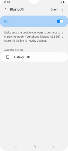 Press the required Bluetooth device and follow the instructions on the screen to pair the device with your phone.
