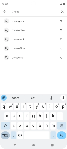 Key in the name or subject of the required app and press the search icon.