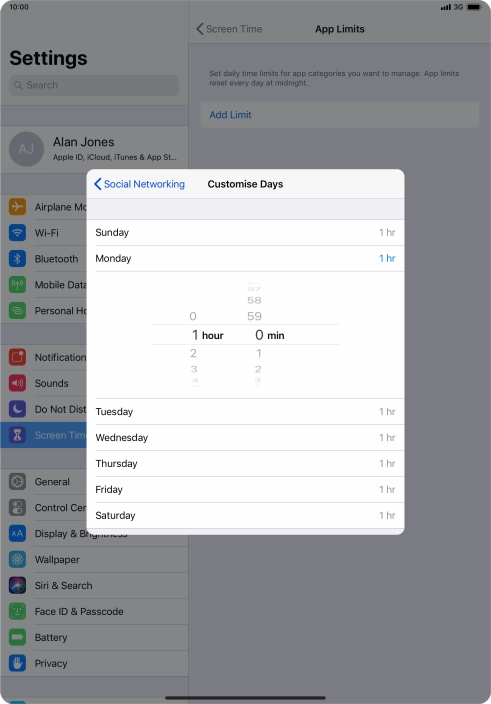 Select the required period.