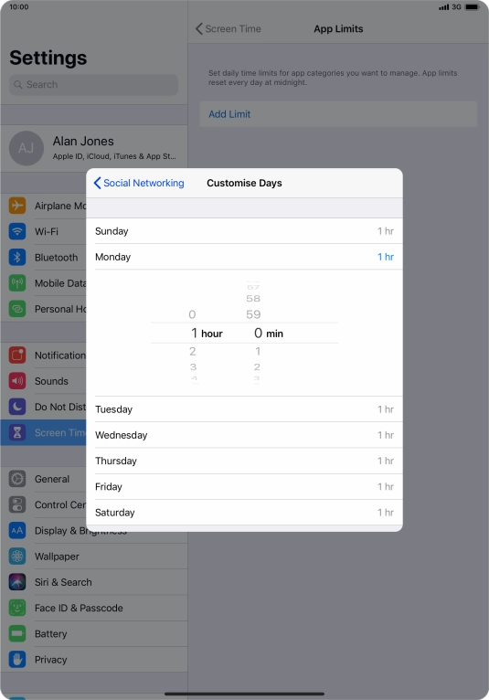 Select the required period.