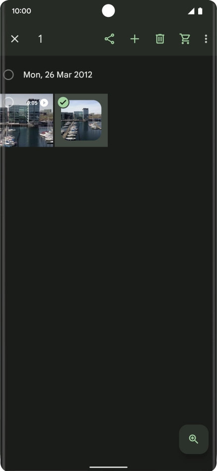 Press the required pictures or video clips to add them.