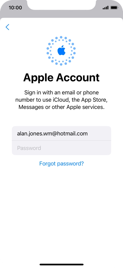 Press Password and key in the password for your Apple ID.