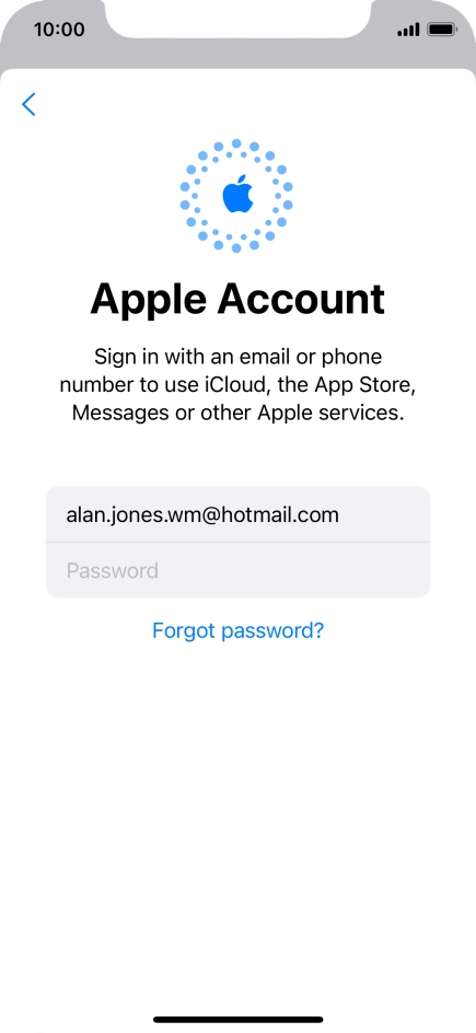Press Password and key in the password for your Apple ID.