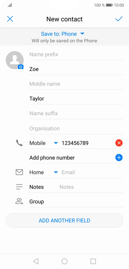 Press the confirm icon.