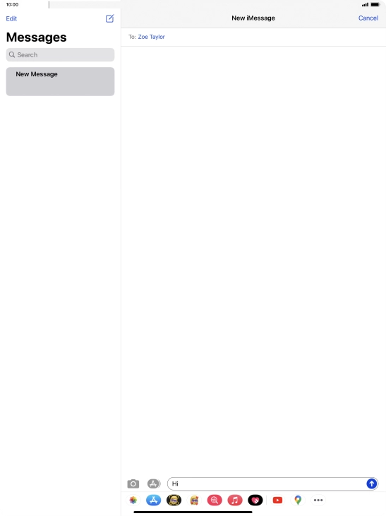 Press the send icon.