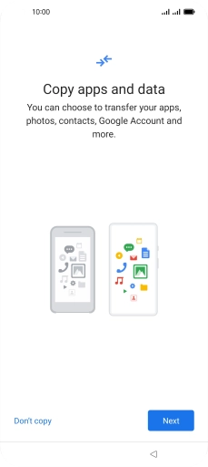 You can transfer the contents of another phone to your phone when it's activated for the first time and after a factory reset. When this screen is displayed, your phone is ready to transfer contents from another phone.