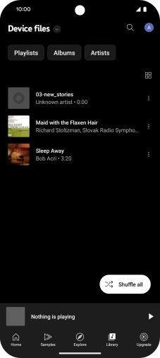 Press the required audio file.