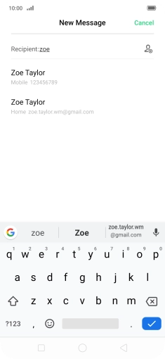 Press the required contact.