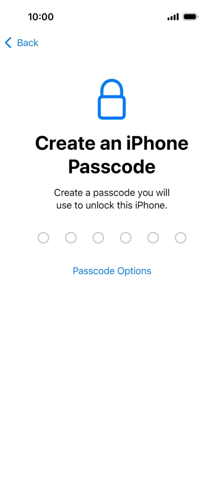 Press Passcode Options.