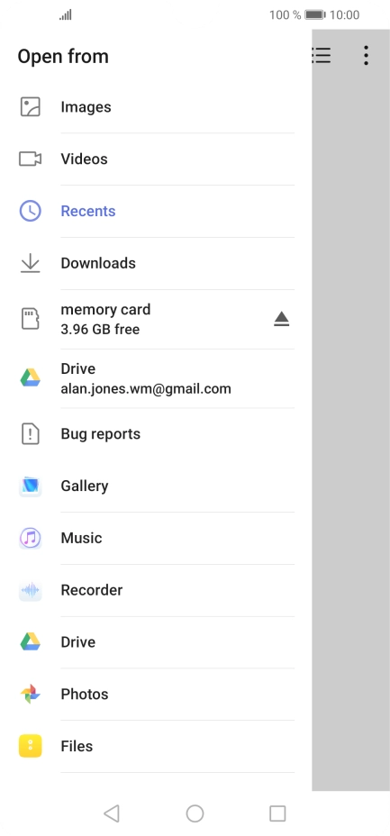 Press Images and go to the required folder.