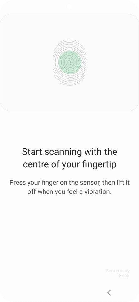 Follow the instructions on the screen to create the phone lock code using your fingerprint.