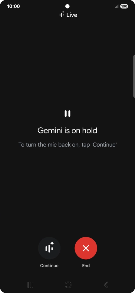 To resume the conversation, press Continue.