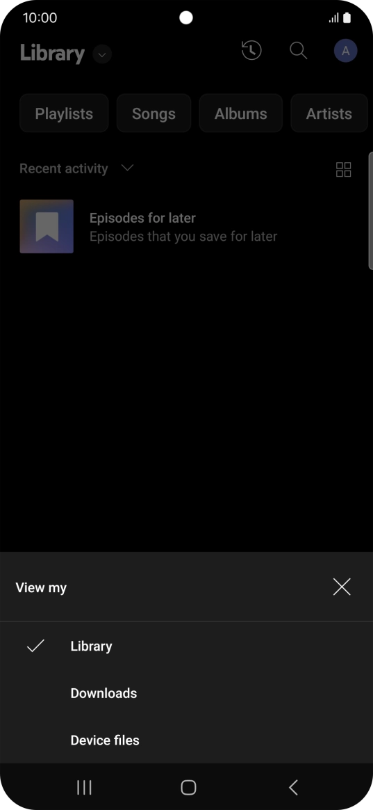 Press the required category and go to the required audio file.