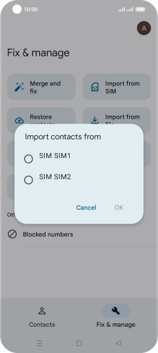 Press the required SIM.