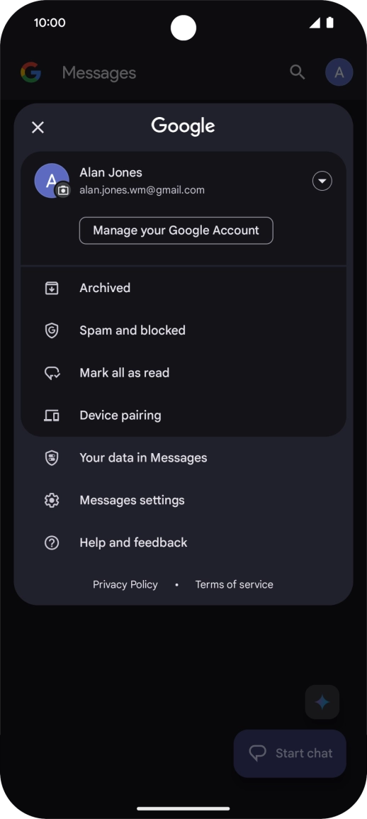 Press Messages settings.