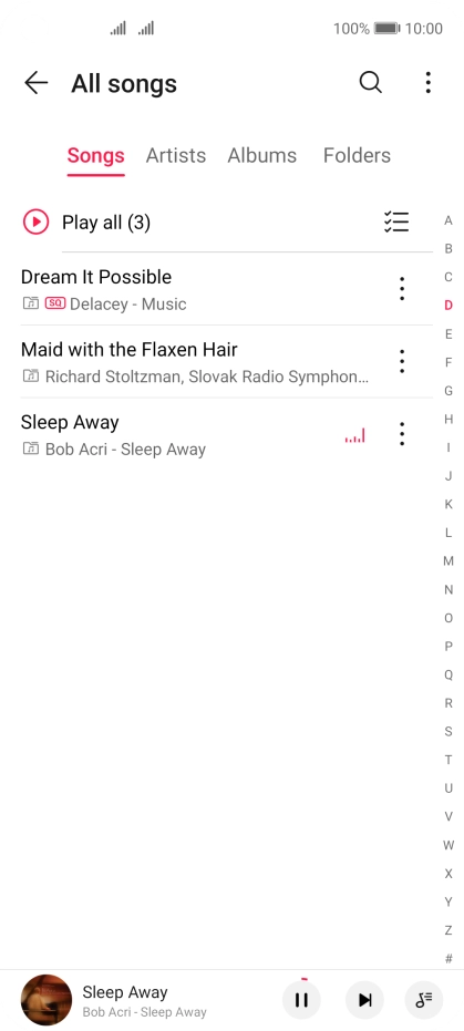 Press the song title at the bottom of the screen.