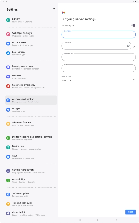 Press the field below 