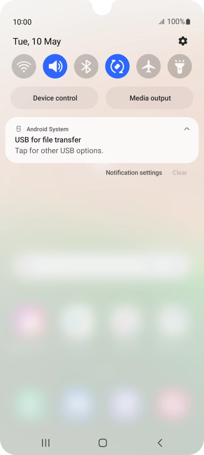 Press Tap for other USB options..