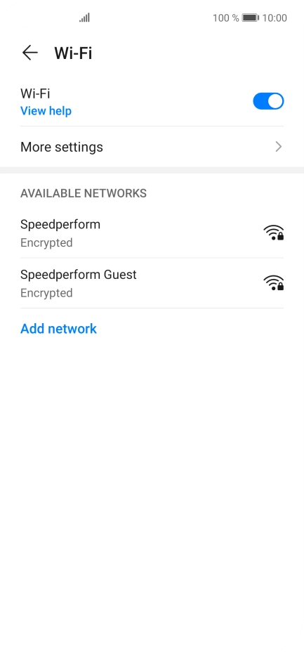 Press the required Wi-Fi network.