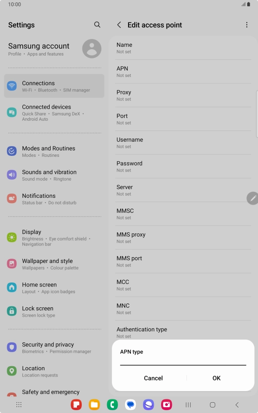 Key in default and press OK.