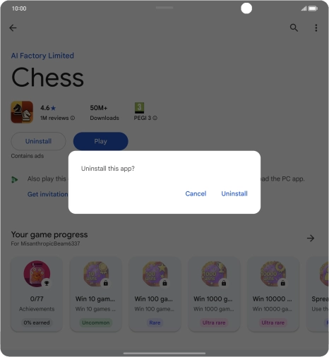 Press Uninstall.