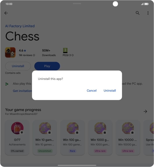 Press Uninstall.
