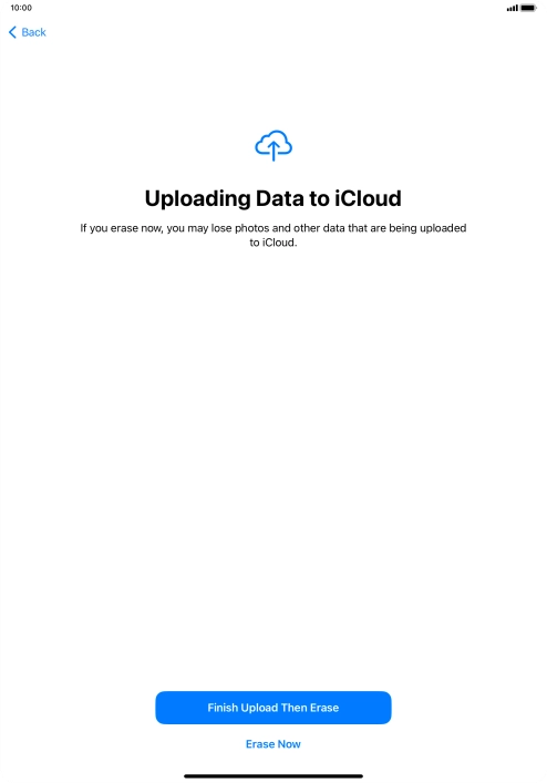 Press the required setting.