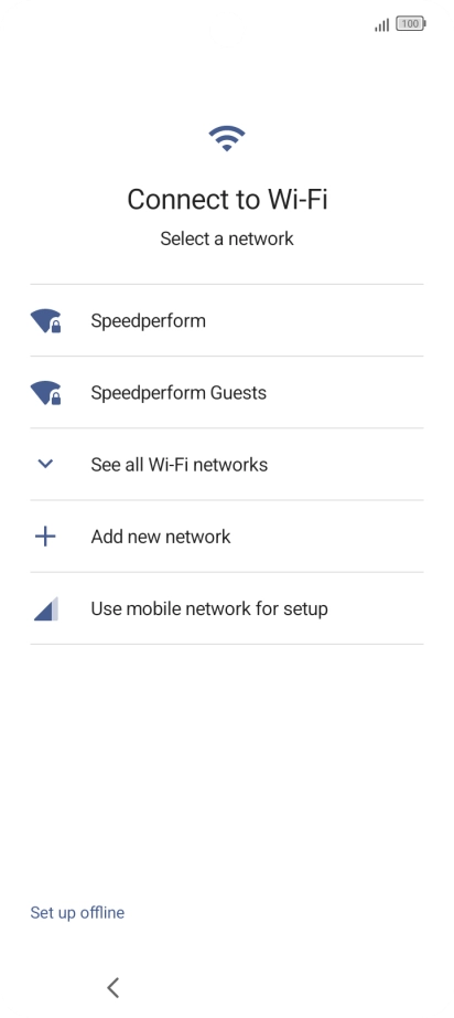 Press the required Wi-Fi network.